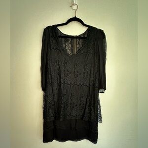Joe’s Jeans Black Lace Tunic with Gold Zipper